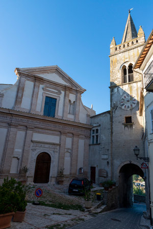 bell tower of the collegiate church of San NIcolo of Collescipoliのeditorial素材