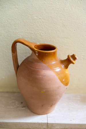 ancient terracotta amphorae to contain liquids for food useの写真素材