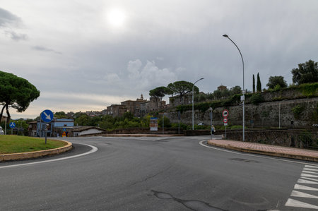 nepi, italy september 26 2020: Roman aqueduct the Bottata of the town of Nepiのeditorial素材