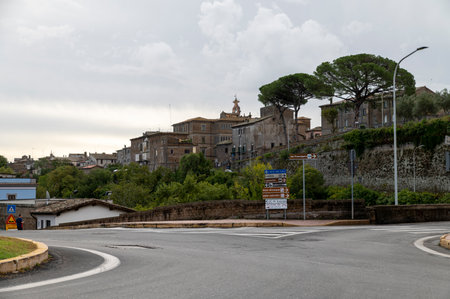 nepi, italy september 26 2020: Roman aqueduct the Bottata of the town of Nepiのeditorial素材