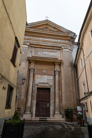 nepi, italy september 26 2020: cathedral of the village of nepiのeditorial素材