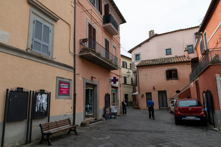 nepi, italy september 26 2020: cathedral of the village of nepiのeditorial素材