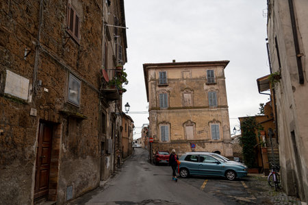 nepi, italy september 26 2020: cathedral of the village of nepiのeditorial素材
