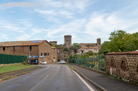 nepi, italy september 26 2020: cathedral of the village of nepiのeditorial素材