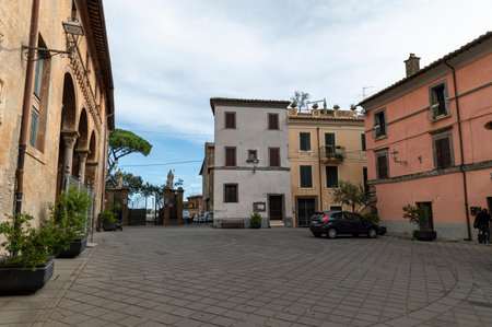 nepi, italy september 26 2020: cathedral of the village of nepiのeditorial素材