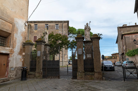 nepi, italy september 26 2020: cathedral of the village of nepiのeditorial素材