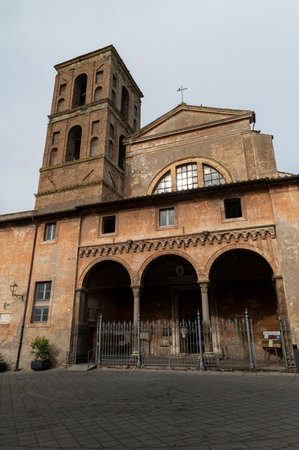 nepi, italy september 26 2020: cathedral of the village of nepiのeditorial素材