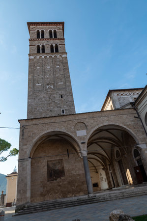 rieti, italy october 02 2020: court of the city of rieti outside the historic centerのeditorial素材