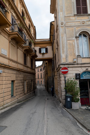 rieti, italy october 02 2020: church of san rufo in the center of the city of rietiのeditorial素材