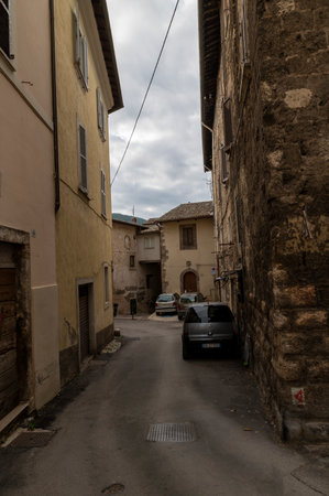 rieti, italy october 02 2020: monument in the center of italy in the city of rietiのeditorial素材