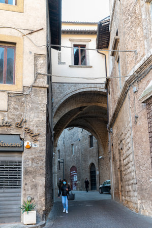 rieti, italy october 02 2020: monument in the center of italy in the city of rietiのeditorial素材