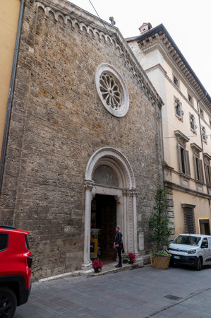rieti, italy october 02 2020: monument in the center of italy in the city of rietiのeditorial素材