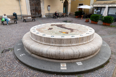 rieti, italy october 02 2020: monument in the center of italy in the city of rietiのeditorial素材