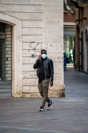 terni, italy october 14 2020: barista making a cappuccino for a customerのeditorial素材