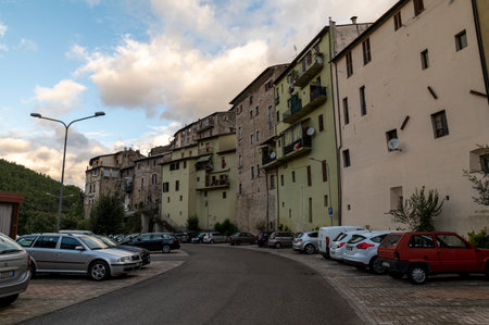 terni, italy october 16 2020: square of Emiliano Jacobelli where there is the municipality in Papignoのeditorial素材