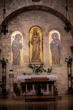 altar placed in the church of San Francescoのeditorial素材