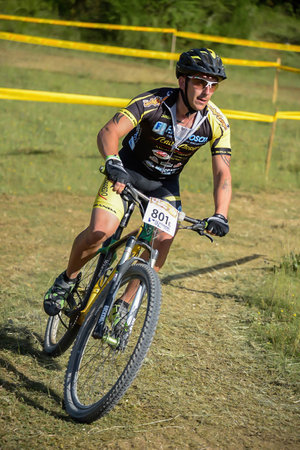 terni,italy august 10 2019 :off road mtb bicycle race with competitive teamのeditorial素材