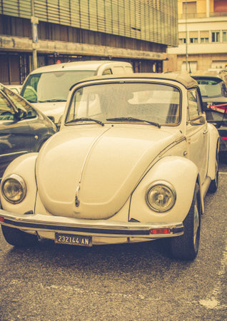 terni,italy february 20 2021:vintage beetle car still in useのeditorial素材