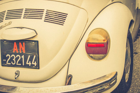 terni,italy february 20 2021:detail of the vintage beetle car still in useのeditorial素材