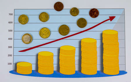 50 20 5 euro banknotes with euro symbol in different angles