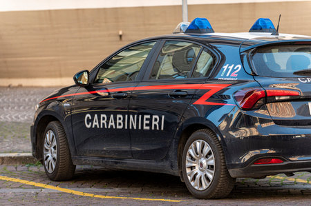 terni,italy march 15 2021:car of the police carabinieri parked in the cityのeditorial素材