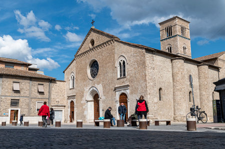 terni, italy march 18 2021: view of the church of San FRancesco in terniのeditorial素材