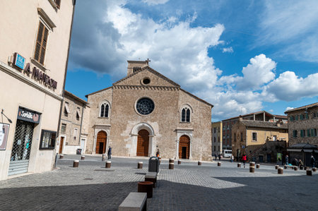 terni, italy march 18 2021: view of the church of San FRancesco in terniのeditorial素材
