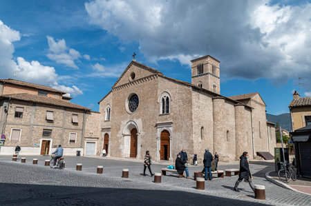 terni, italy march 18 2021: view of the church of San FRancesco in terniのeditorial素材