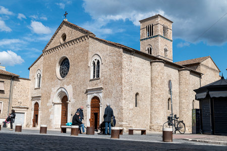 terni, italy march 18 2021: view of the church of San FRancesco in terniのeditorial素材