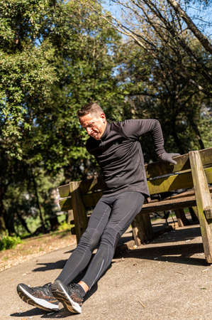 ragzzo does physical activity in the park early in the morningの写真素材