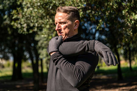 ragzzo does physical activity in the park early in the morningの写真素材