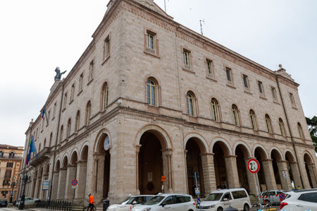 perugia, italy may 01 2021: headquarters building from the rai in perugiaのeditorial素材
