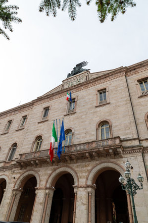 perugia, italy may 01 2021: headquarters building from the rai in perugiaのeditorial素材
