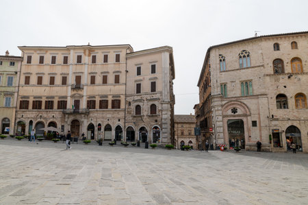 perugia, italy may 01 2021: headquarters building from the rai in perugiaのeditorial素材