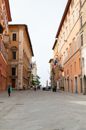 perugia, italy may 01 2021: headquarters building from the rai in perugiaのeditorial素材