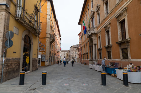 perugia, italy may 01 2021: headquarters building from the rai in perugiaのeditorial素材