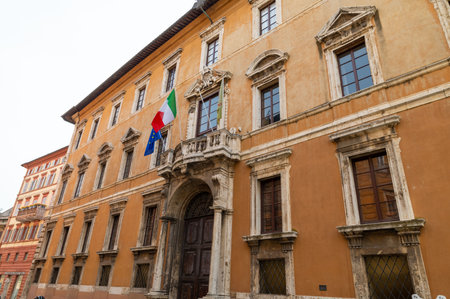 perugia, italy may 01 2021: Palazzo Donini course pietro vannucci in the center of perugiaのeditorial素材