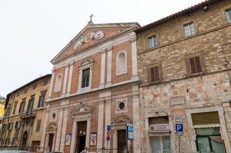 perugia, italy may 01 2021: Palazzo Donini course pietro vannucci in the center of perugiaのeditorial素材