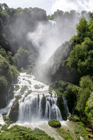 cascade of marmore open to full flow in Mayの写真素材