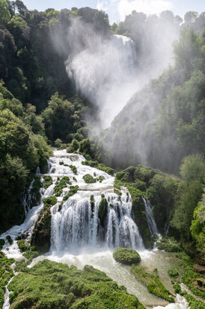 cascade of marmore open to full flow in Mayの写真素材