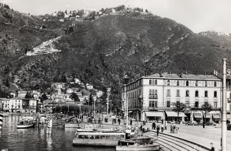 alpi, italy october 16 1960: Venosta Certosa di Senales Albergo Della Rosa from the 1960sのeditorial素材