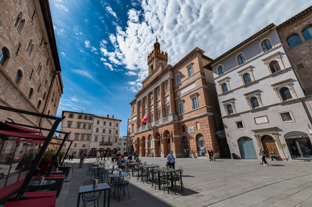 foligno, italy may 22 2021: church of san feliciano in foligno in the city centerのeditorial素材