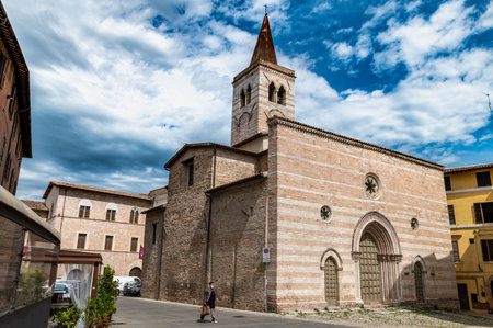 foligno, italy may 22 2021: church of san feliciano in foligno in the city centerのeditorial素材