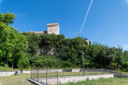 Stifone di Narni placed characteristic for the blue water in some places reeds bathingの写真素材