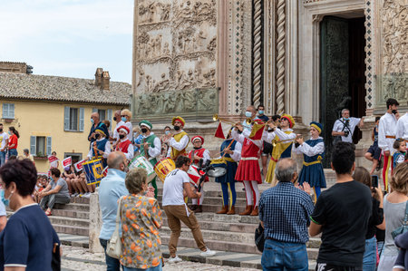 orvieto, italy june 18 2020: course covoure in the center of orvietoのeditorial素材
