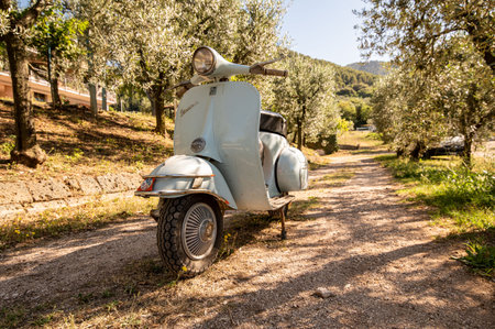 terni, italy JULY 02 2021: vespa 50 special vintage piaggioのeditorial素材