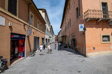 foligno, italy july 03 2021: foligno Roman gate in the city centerのeditorial素材