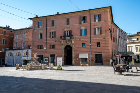 rieti detail of the cathedral of santa maria in the historic centerのeditorial素材
