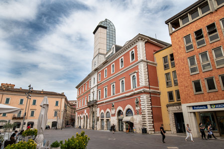 terni, italy july 07 2021: terni cathedral in the historic city center and its sculpturesのeditorial素材