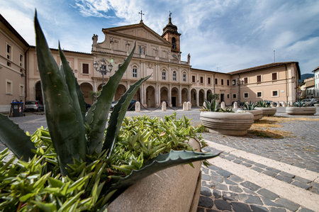terni, italy july 07 2021: terni cathedral in the historic city center and its sculpturesのeditorial素材